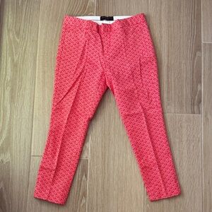Banana Republic cropped Sloan style straight leg Red Patterned Women's Pants